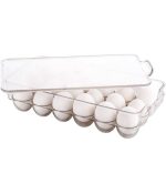 18 Grid Egg Storage Container with Lid, Stackable Refrigerator Egg Organizer Tray, BPA-Free Plastic Egg Holder Box for Fridge, Kitchen Storage Container for Fresh Eggs - Image 8