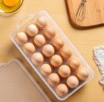 18 Grid Egg Storage Container with Lid, Stackable Refrigerator Egg Organizer Tray, BPA-Free Plastic Egg Holder Box for Fridge, Kitchen Storage Container for Fresh Eggs - Image 4