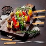 12 Pcs Stainless Steel Barbeque Grill Skewers Set Barbeque Skewer Stick for BBQ Maker BBQ Grill Skewers Set Indoor/Outdoor Barbicue Gril Stick Paneer Tikka Stick Veg & Nonveg Griler Skewer - Image 3