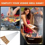 12 Pcs Stainless Steel Barbeque Grill Skewers Set Barbeque Skewer Stick for BBQ Maker BBQ Grill Skewers Set Indoor/Outdoor Barbicue Gril Stick Paneer Tikka Stick Veg & Nonveg Griler Skewer - Image 4