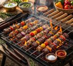 12 Pcs Stainless Steel Barbeque Grill Skewers Set Barbeque Skewer Stick for BBQ Maker BBQ Grill Skewers Set Indoor/Outdoor Barbicue Gril Stick Paneer Tikka Stick Veg & Nonveg Griler Skewer - Image 5