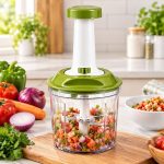 1100ml Easy Push Vegetable Chopper for Kitchen Use - Slicer Dicer Vegetable Cutter Tool - Manual Machine Hand Choppers & Cutter for Onion, Garlic, Herbs, Veg, Sabji, Chilli, Fruits - Image 2