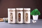 Premium Quality Tea, Coffee & Sugar Storage Container Set of 3/ 950ml Each | Airtight Kitchen Canister Set | Rust-Free, Moisture-Proof Jars (3, CREAM) - Image 3