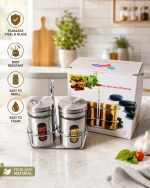 Carrymate Salt & pepper sprinkler set with glass body & stainless steel lid(2 piece) Sugar Sprinkler Shaker