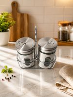 Carrymate Salt & pepper sprinkler set with glass body & stainless steel lid(2 piece) Sugar Sprinkler Shaker - Image 4
