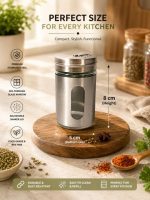 Carrymate Salt & pepper sprinkler set with glass body & stainless steel lid(2 piece) Sugar Sprinkler Shaker - Image 2