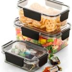 3-Piece  Plastic Food Storage Containers Set – Airtight, Leakproof Locking Lids – Microwave Safe, BPA-Free – Meal Prep & Lunch Box 