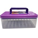 SHUTTLE Thread Storage Box Container Organizer for Threads Needles Scissor Buttons Plastic 45 Reels Compact