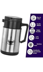 Insulated Coffee Mug with Lid & Handle | Double Wall Tea Travel Cup for Hot & Cold Drinks | Spill Resistant, Durable Body for Office, Home & Travel Use - Image 3
