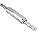 Stainless Steel Rolling Pin, Steel Belan for Kitchen, Lightweight and Heavy Duty for Roti, Chapati & Bread | Weight -200g, Length- 36 cm