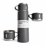JMAX Stainless Steel Vacuum Insulated Bottle with 3 Cups, 500ml Hot & Cold Flask, Double Wall Leakproof Water Bottle, Portable Travel Mug Set for Office, Camping, Hiking & Outdoor Use (Grey)
75%
off - Image 2