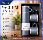 JMAX Stainless Steel Vacuum Insulated Bottle with 3 Cups, 500ml Hot & Cold Flask, Double Wall Leakproof Water Bottle, Portable Travel Mug Set for Office, Camping, Hiking & Outdoor Use (Grey)
75%
off