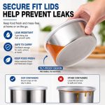 Stainless Steel Storage Containers Set of 5 with Lids, Kitchen Food Storage Dabba Set for Dry Fruits, Spices, Pulses, Rice, Nuts & Snacks, Stackable Space Saving - Image 3