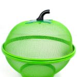 Apple Shaped Fruit Basket with Mesh Lid, Green

Metal Mesh, Removable Lid