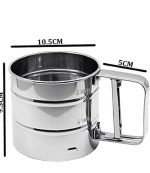 Stainless Steel Flour Sifter with Fine Mesh Atta Sieve - Hand Press Baking Sifter with Comfortable Double Handle for Flour, Sugar, Cocoa and Baking Powder for Kitchen Baking Tools - Image 3