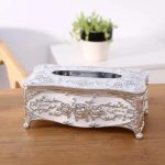 Floral Tissue Box Holder, Luxury Facial Napkin Holder, Toilet Paper Holder for Home Office Bathroom Car Automotive Decor