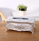 Floral Tissue Box Holder, Luxury Facial Napkin Holder, Toilet Paper Holder for Home Office Bathroom Car Automotive Decor