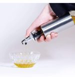 Stainless Steel Olive Oil Dispenser Bottle, Glass Cooking Oil & Vinegar Cruet for Kitchen & BBQ Seasoning Glass Oil Bottle, Oil Can, Leakproof Bottle 300ml (Set of 1) - Image 3