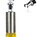 Stainless Steel Olive Oil Dispenser Bottle, Glass Cooking Oil & Vinegar Cruet for Kitchen & BBQ Seasoning Glass Oil Bottle, Oil Can, Leakproof Bottle 300ml (Set of 1)