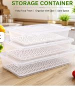 Multi-Purpose Fridge Storage Container Set (3 Pcs) Transparent