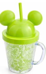 Creations Plastic Mug Bottle Jelly Sipper Gel Feezer Sipper Icecream Cup with Straw for Cold Beverages Water and Drinks Green Color - Image 2