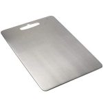 Stainless Steel Food-Grade Chopping Cutting Slicing mincing Serving Cut Board for Fruits Vegetables Meat Cheese Pizza breads Knead Dough for Chefs Kitchen Home Antibacterial Surface